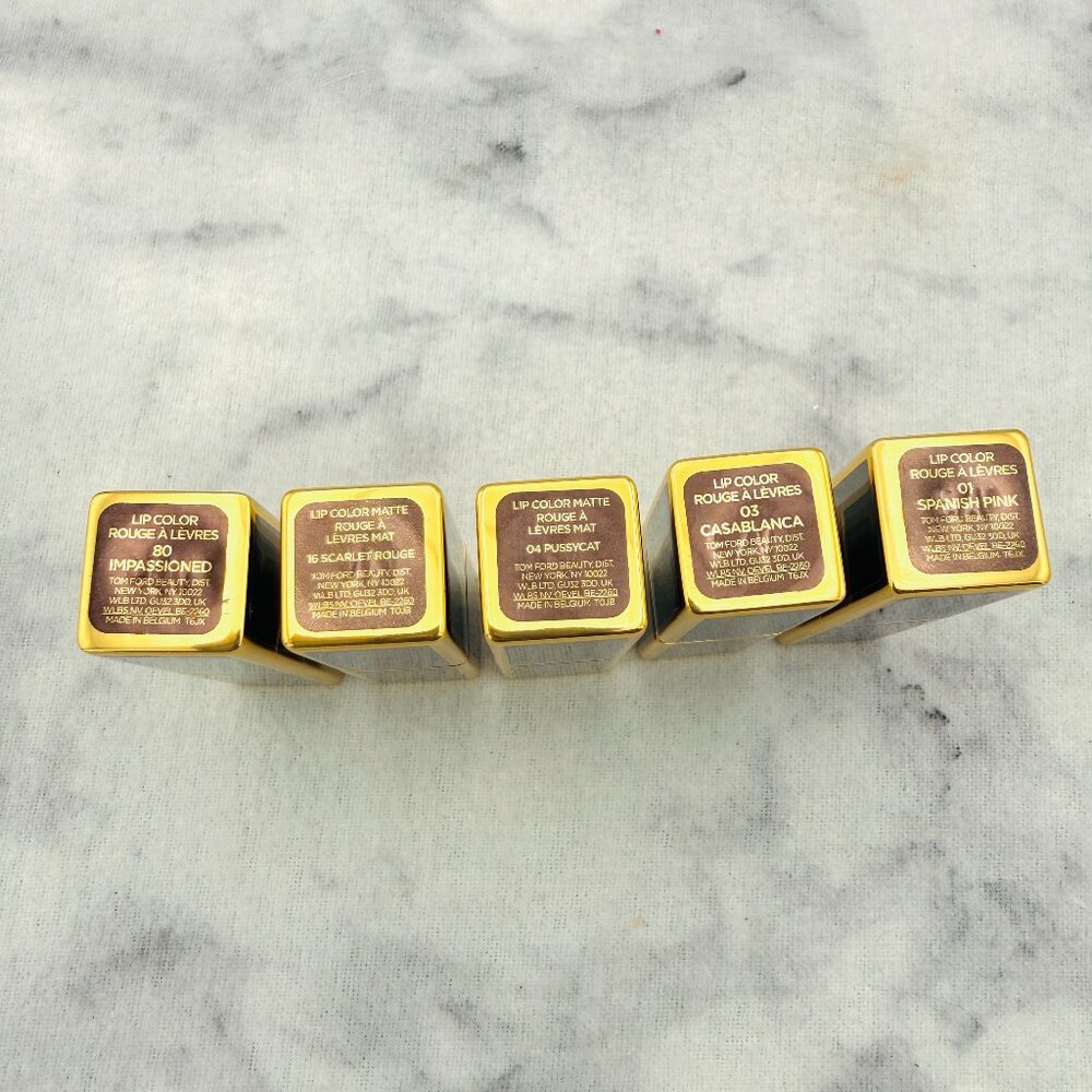 Tom Ford Mini Deluxe Lipstick Set-Pussycat,Scarlet,Casablanca,Pink-5pc-BOXED-NEW - Picture 9 of 14